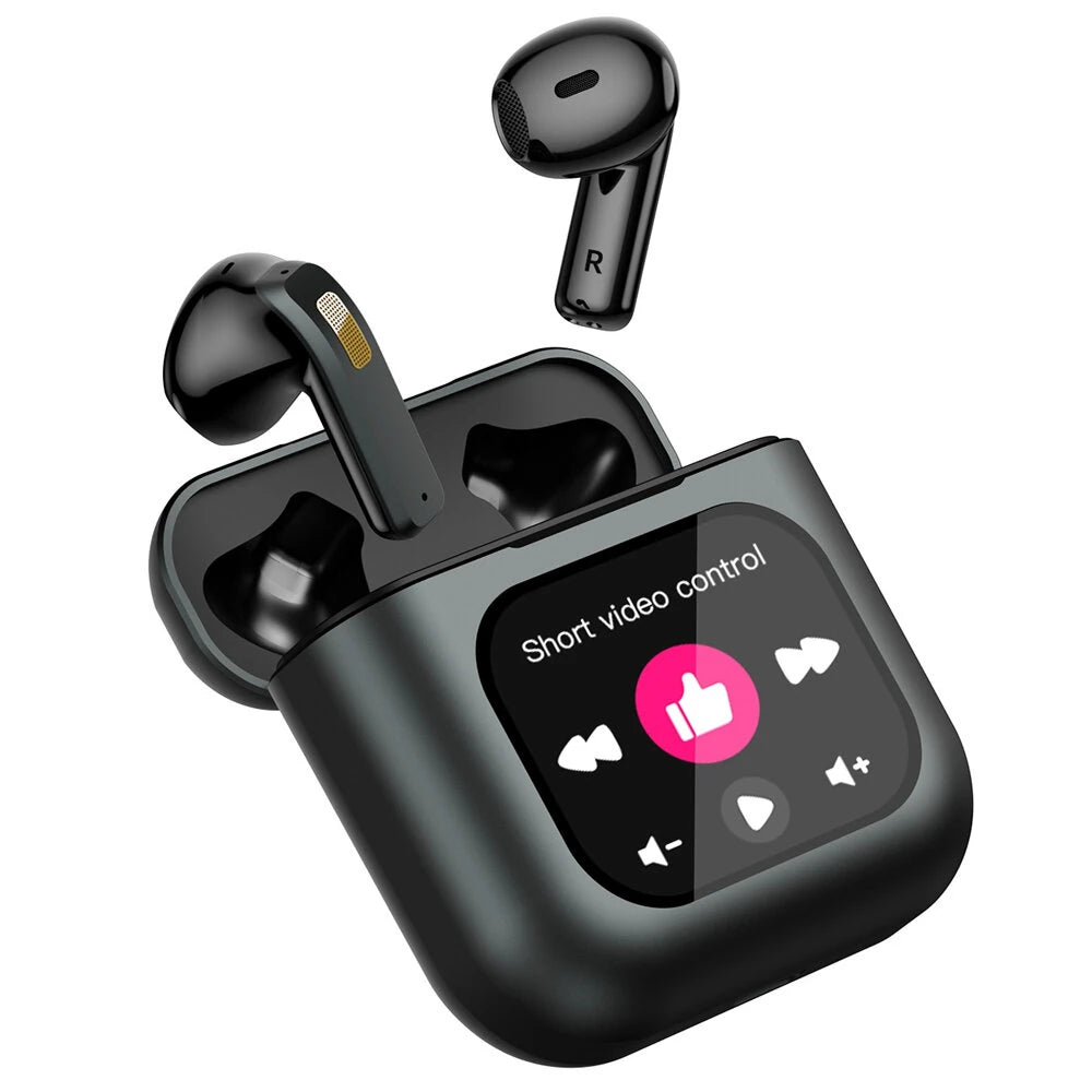 LED Touchscreen Wireless Earbuds - Black